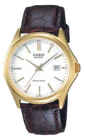 (Casio) MTP-1183Q-7AJH Gold White Dial Leather Band Men's Watch